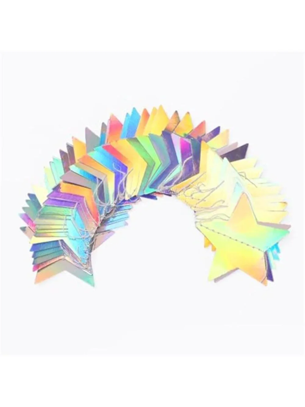 Iridescent Star Garland 62ft Holographic Party Streamer Wedding Birthday